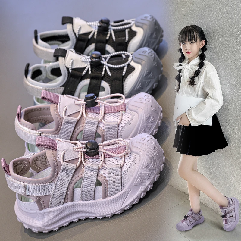 Summer Girls Sandals Summer Kids Shoes Sneaker Thick Sole Soft Non-slip Outdoor Walking Sports Sandal for Girls Shoes