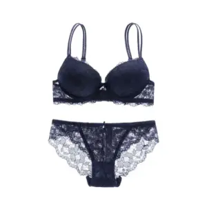 Sweet Mesh Lace Flower Bra Low Waist Non Slip Push Up Bra Women Lingerie Intimates Seamless Underwear Set Beach