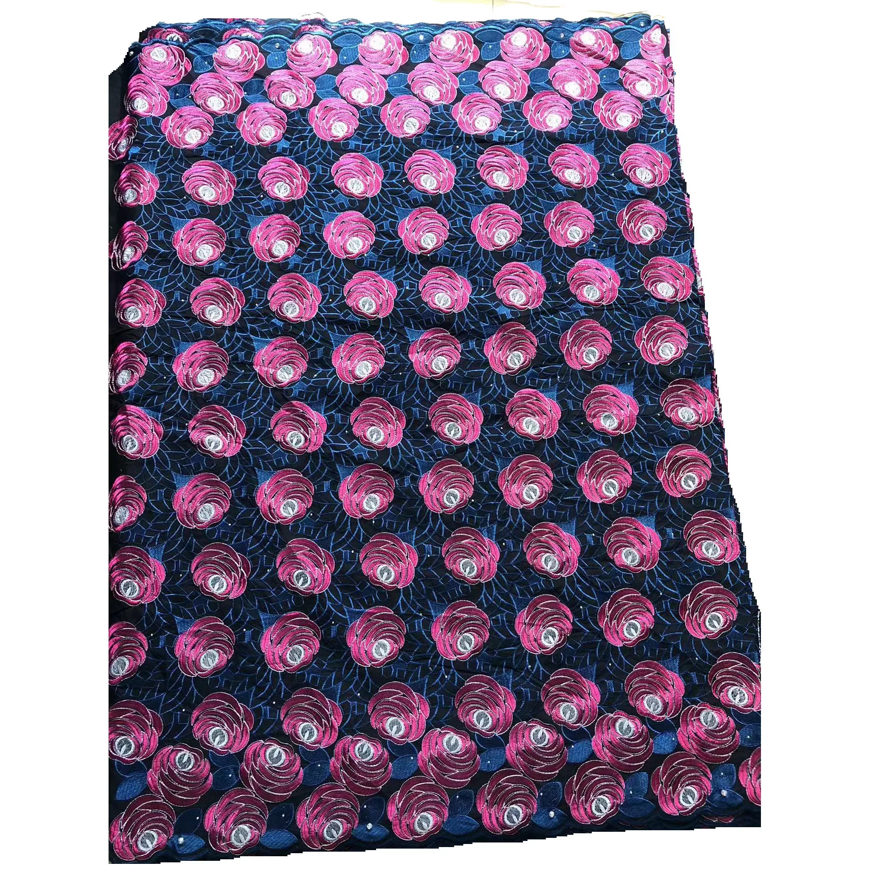 Swiss 100% Cotton Luxury Lace High Quality Fabrics 2025 Latest African Cotton Lace With Stones For Sewing Evening Party Dress