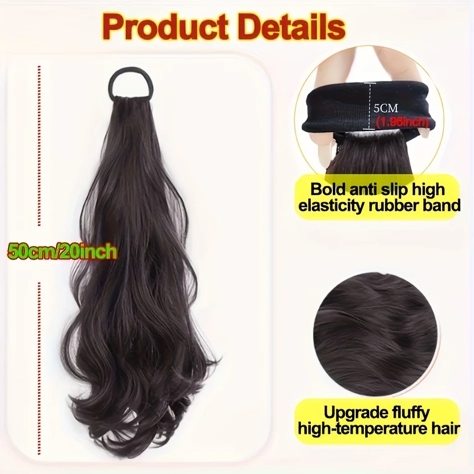 Synthetic Ponytail Extension Heat-Resistant Fiber Natural-Looking Layered Ponytails for All Ethnicities Ponytail Hair Extensions