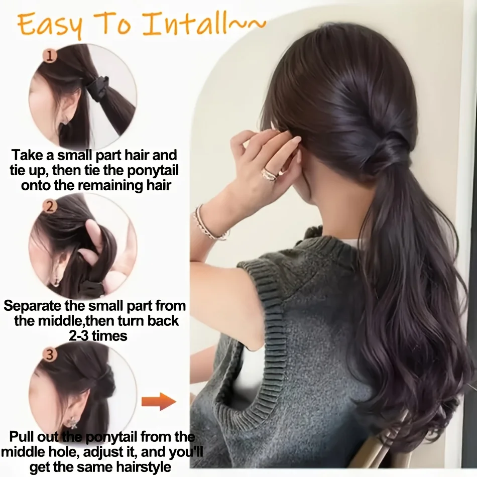 Synthetic Ponytail Extension Heat-Resistant Fiber Natural-Looking Layered Ponytails for All Ethnicities Ponytail Hair Extensions