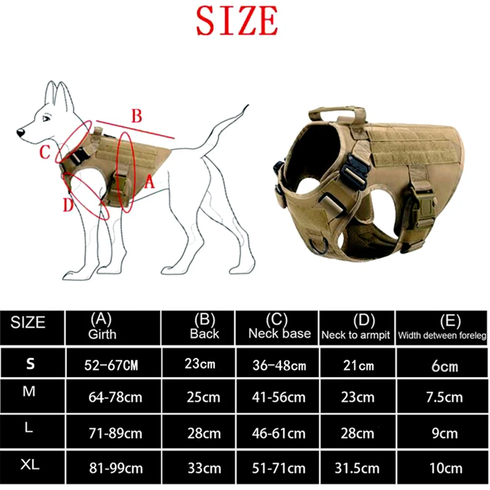 Tactical Military Vest Pet German Shepherd Golden Retriever Tactical Training Dog Harness and Leash Set For All Breeds Dogs