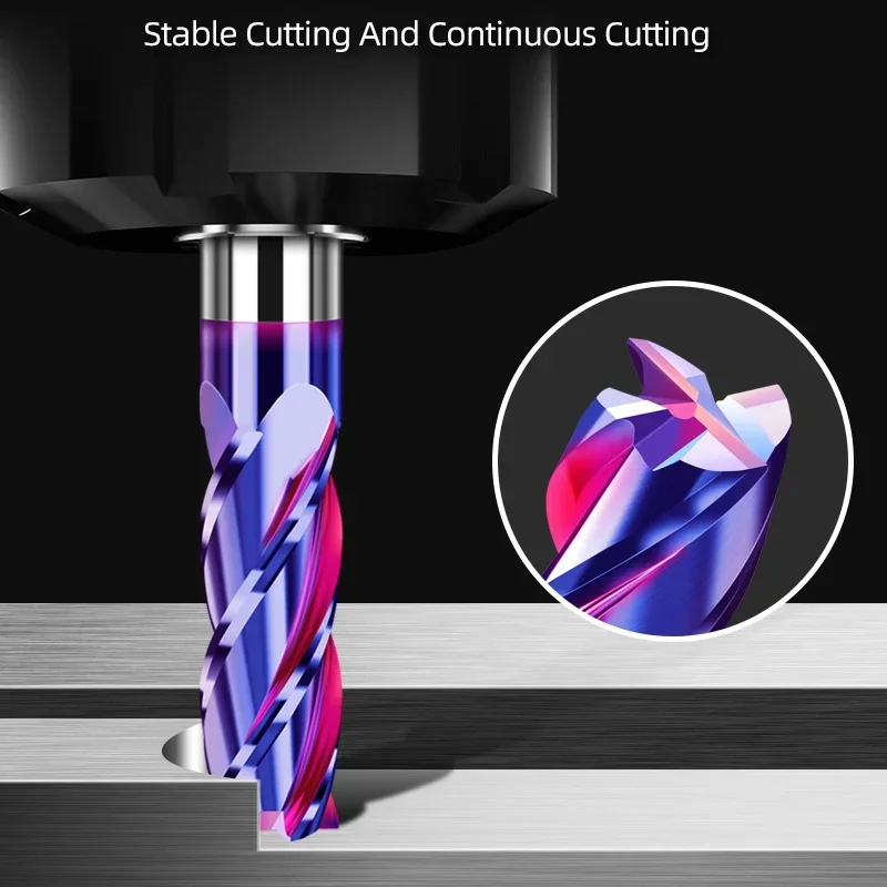 Tooleye Carbide End Mills Cutting Tool For CNC Maching Alloy Coating Flat Metal Cutter 2/4 Flutes Tungsten Steel Milling Cutter