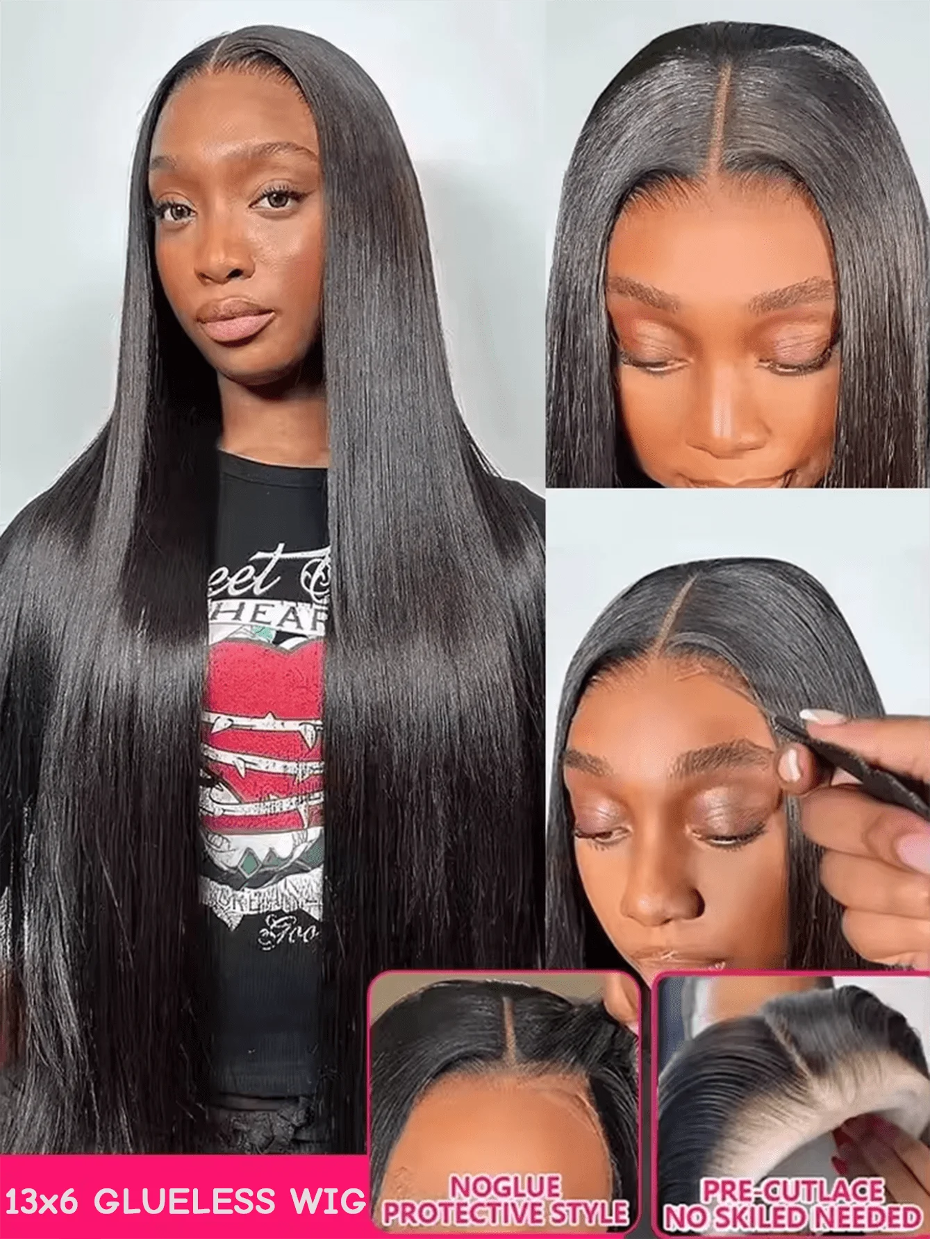 Transparent Lace Wig 13x6 Straight Lace Frontal Human Hair Wigs for Women Peruvian Remy 18-32inch Long Thick Human Hair Wig 180%