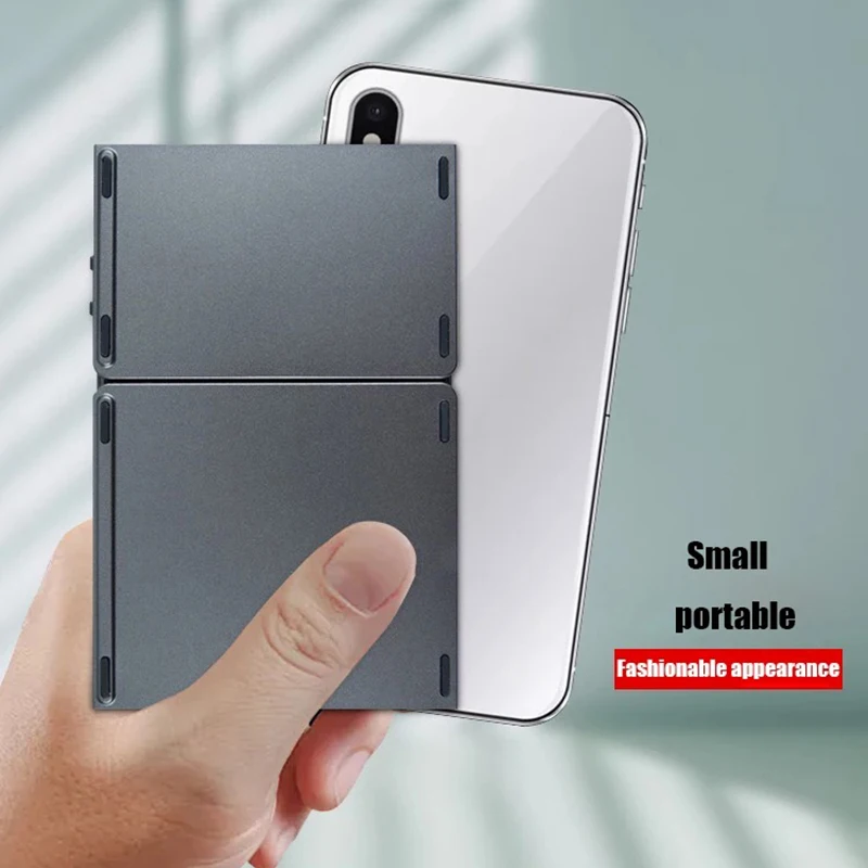 Tri-fold Bluetooth Keyboard with Touchpad Portable Mini Keyboard Rechargeable Keyboard Wireless Keyboard For Windows Android iOS