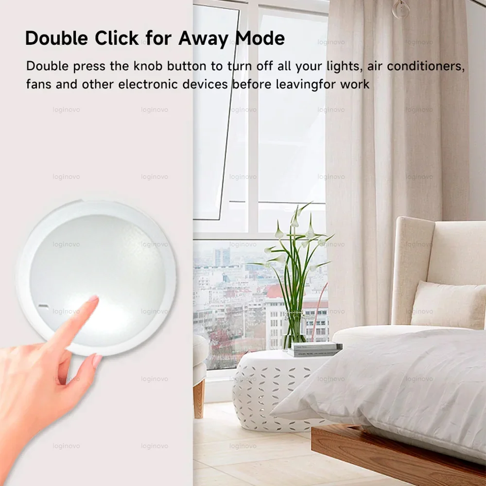 Tuya ZigBee Knob Switch Wireless Scene Button Rotatable Dimmer Controller Switches Remoter Smart Life Home Automation Linkage