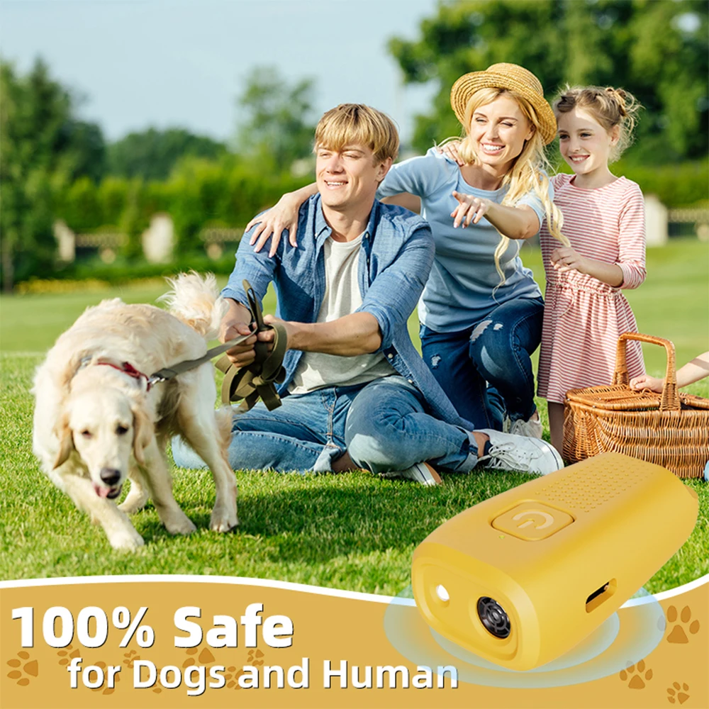 Type-C Rechargable Mini Anti Barking Training Device ULTRSONIC DOG TRAINER Dog Repeller LED Flashlight Training Device