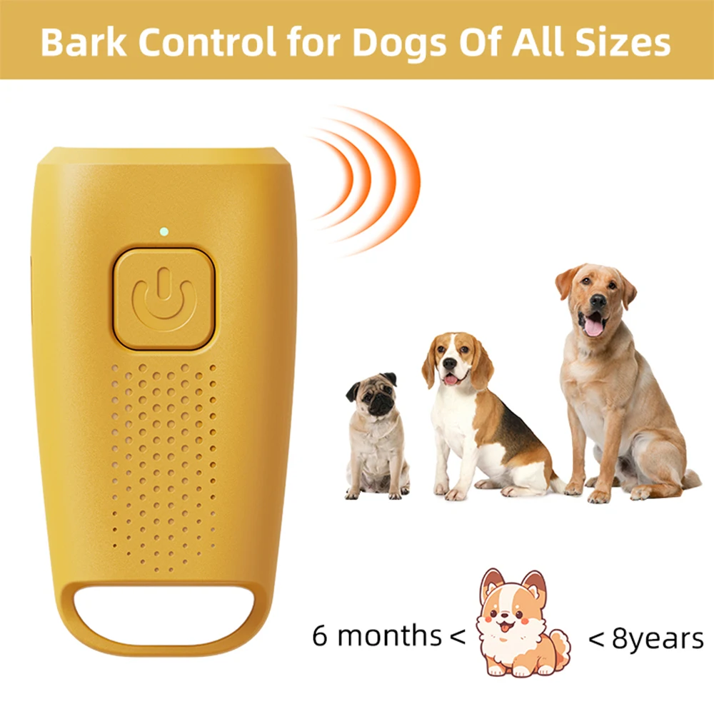 Type-C Rechargable Mini Anti Barking Training Device ULTRSONIC DOG TRAINER Dog Repeller LED Flashlight Training Device