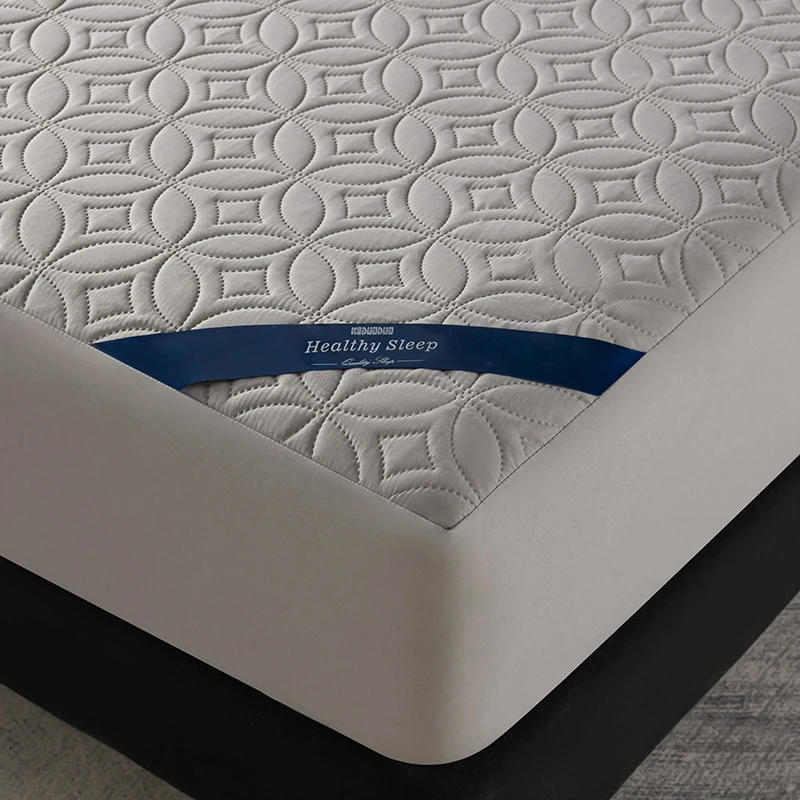 Ultrasonic Quilted Waterproof Antibacterial Mattress Protector Breathable Ultra Soft Noise Free 30CM Deep Pocket Fitted Sheet