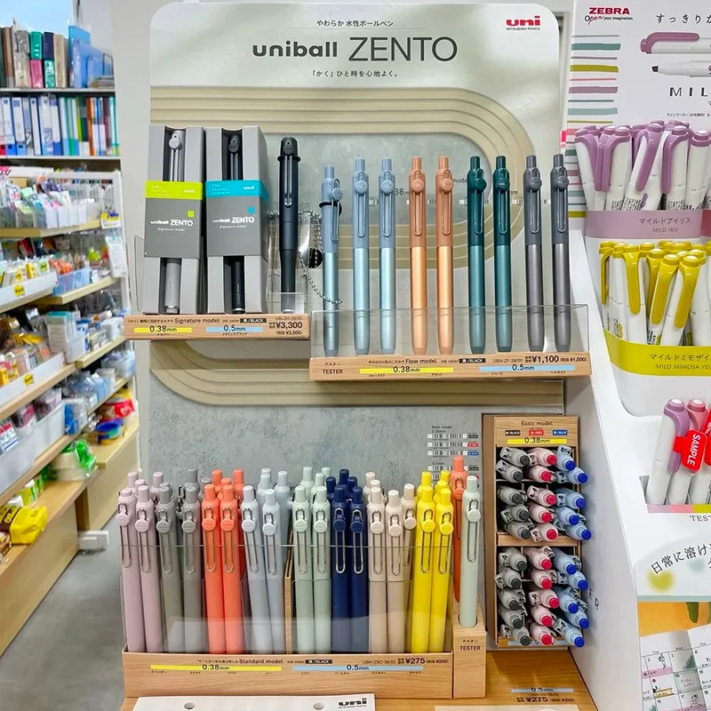 Uniball ZENTO Gel Rollerball Pens, 0.38/05 Standard Model Quick-Drying Smudge-Resistant Ink Fluent Writing Pen School Acsesories
