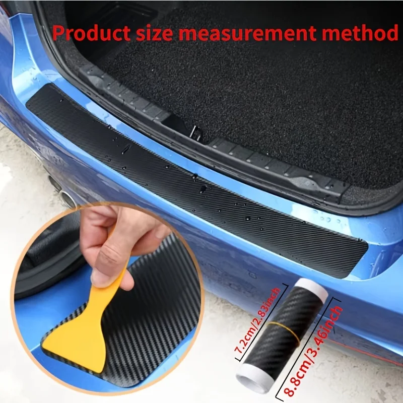 Universal Car Rear Bumper Protector Trunk Door Entry Guard Sill Protection 3D Sticker Carbon Fiber PVC Edge Protector Accessorie