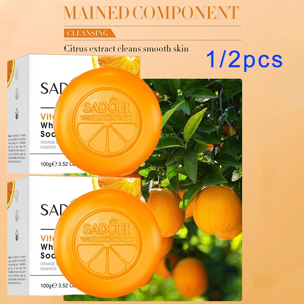 Vitamin C Moisturizing Body Soap 1/2pcs - A Mild Cleansing Body Soap for Daily Use, Hydrating & Nourishing the Skin