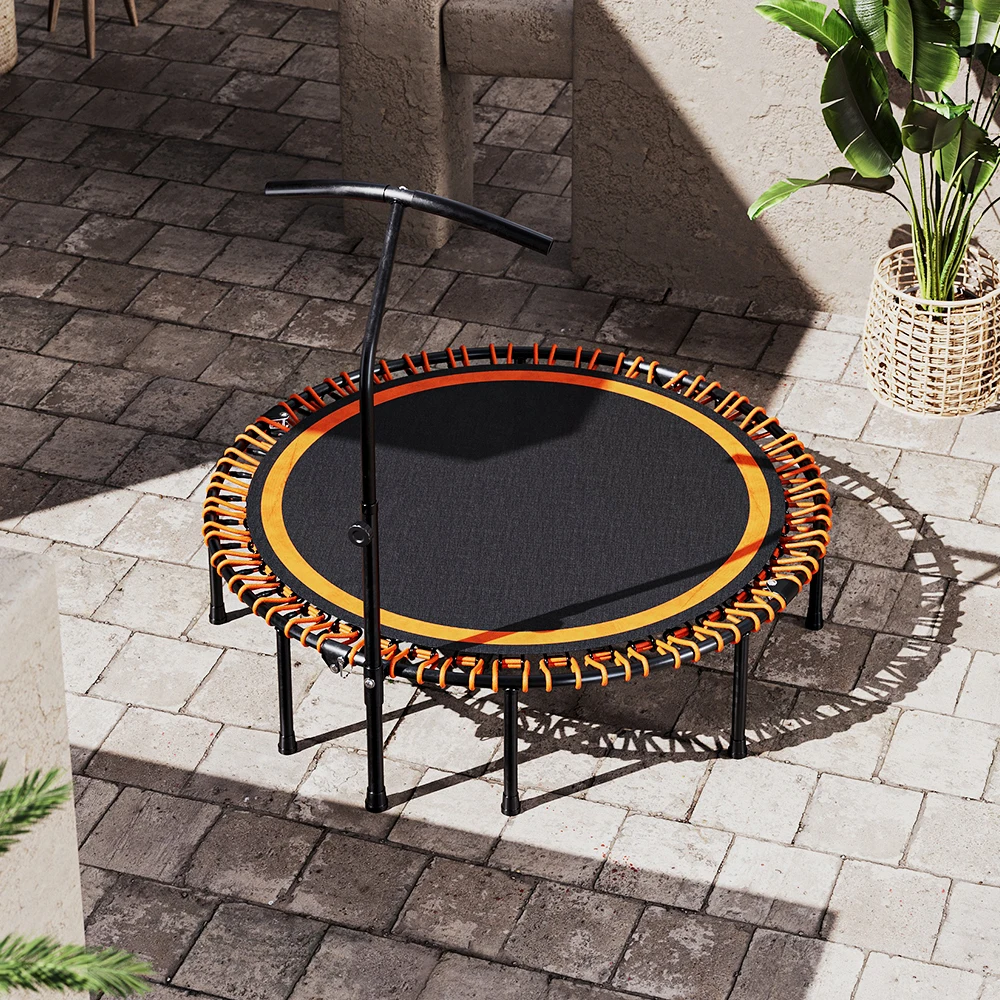 Voltsify 48in Bungee Cords Foldable Round Trampoline with Adjustable T-Handle Bar