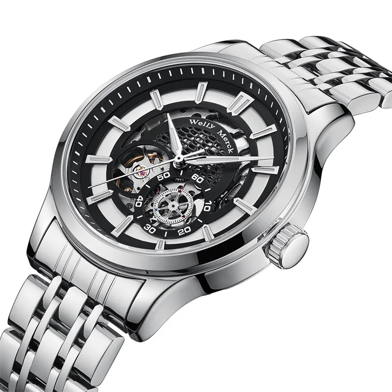 WM Watch Automatic Mechanical Watch Water Resistant Casual Classic Business Man Watch Welly Merck Watches 095M-WM