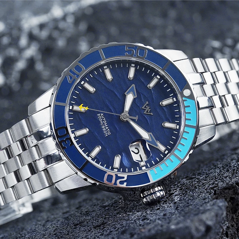 WM Watch Automatic Mechanical Watches NH35 Anti-reflective 200 Water Resistant Sapphire Crystal Welly Merck Watch WM206