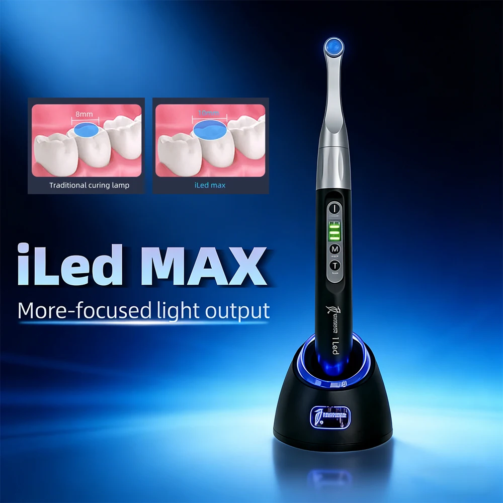WOODPECKER ILed MAX Dental Light Curing Unit Magnetic Point Cure Lens Upgraded Focused Light Output Fast 1 Second Curing Tool