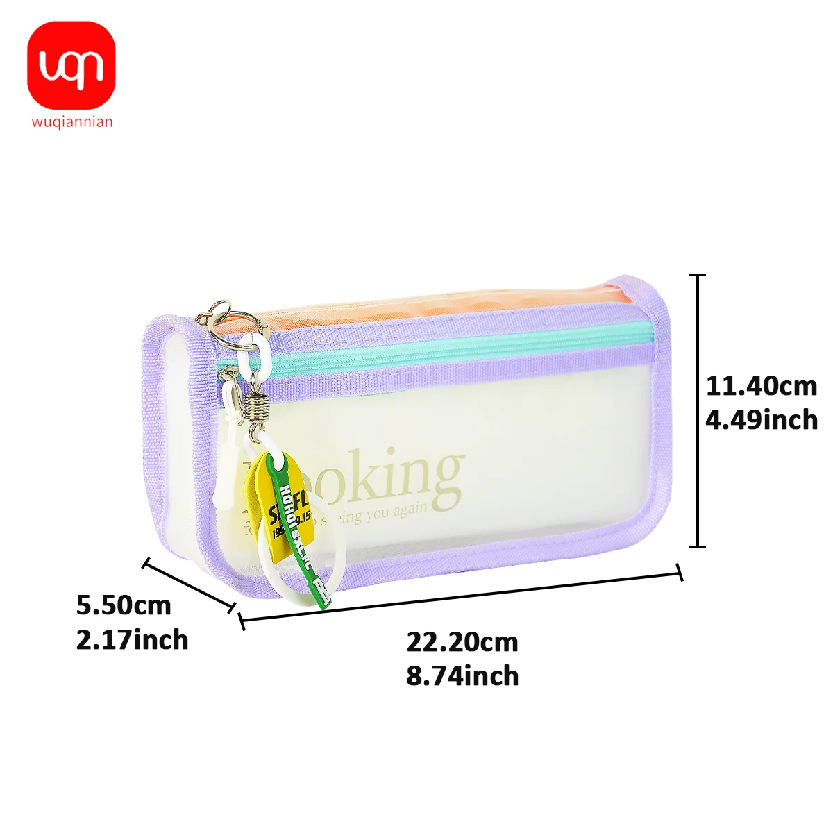 WQN-1PC Creative Transparent Looking Pencil Case, Large Capacity, Convenient to Carry, Stationery Storage, Student Supplies
