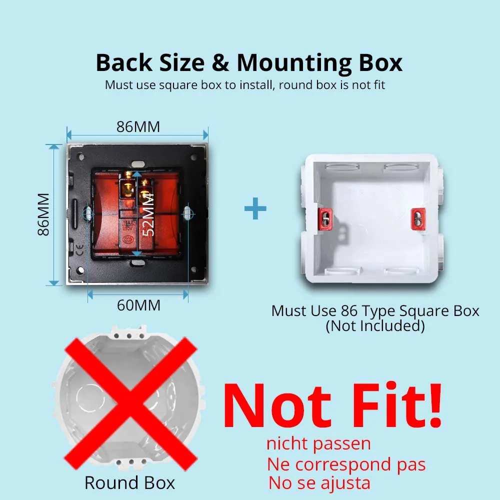 Wallpad US UK Sockets And Switches 220V White Acrylic Panel With Gold Edge USB Charge Port Outlet 1 2 3 4 Gang 2 Way Reset 3 Way