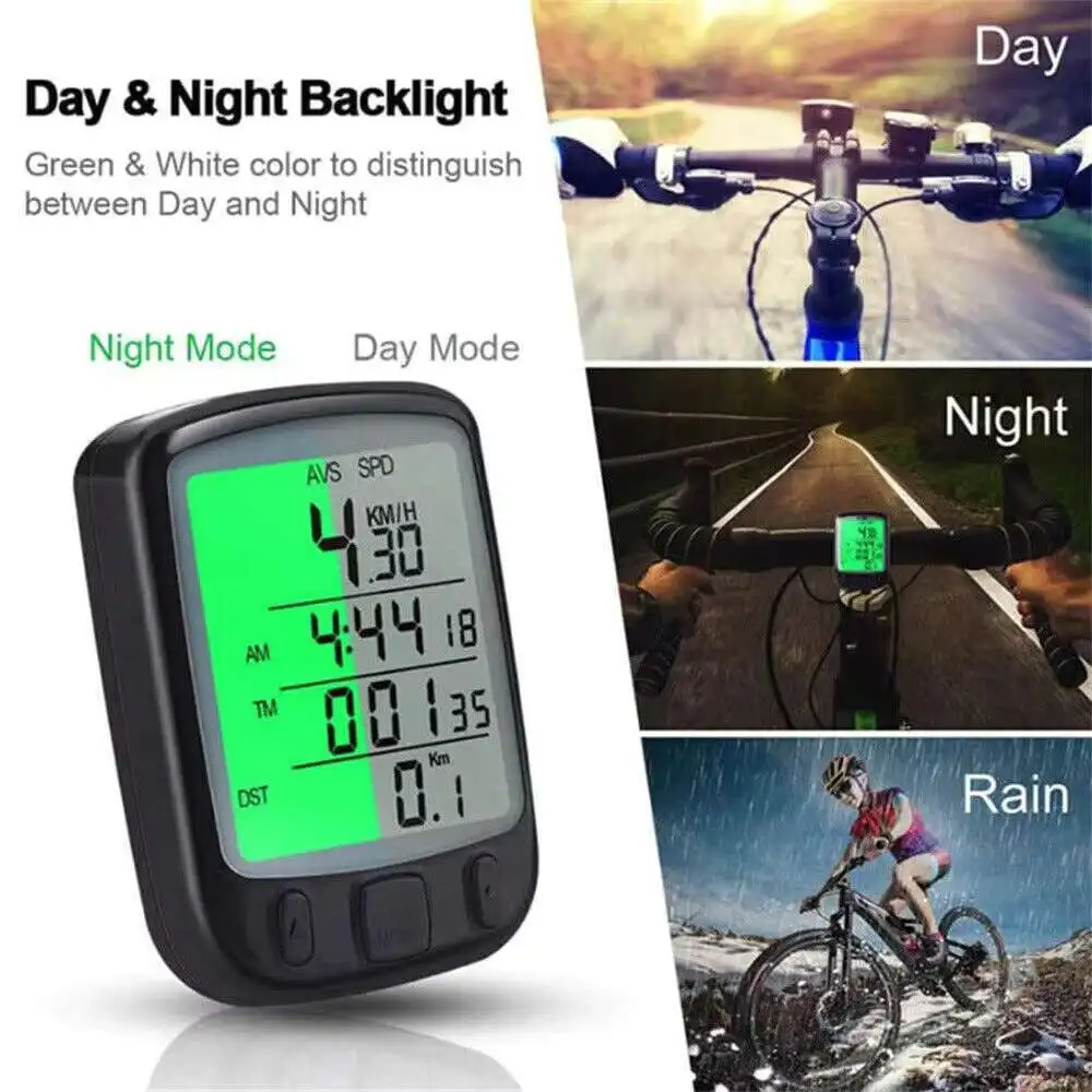 Waterproof Digital LCD Cycle Computer Bicycle Bike Odometer Speedometer Cycling