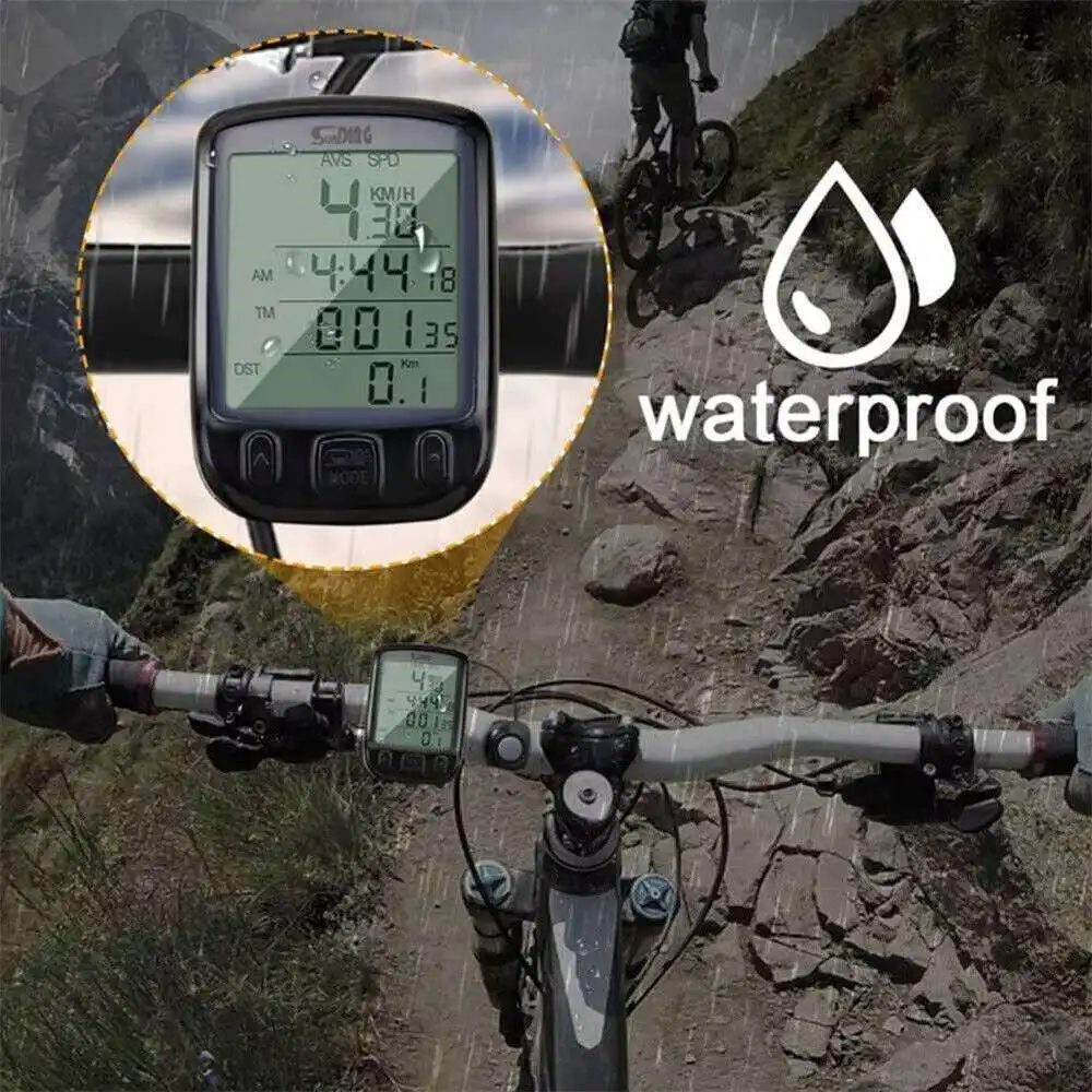 Waterproof Digital LCD Cycle Computer Bicycle Bike Odometer Speedometer Cycling
