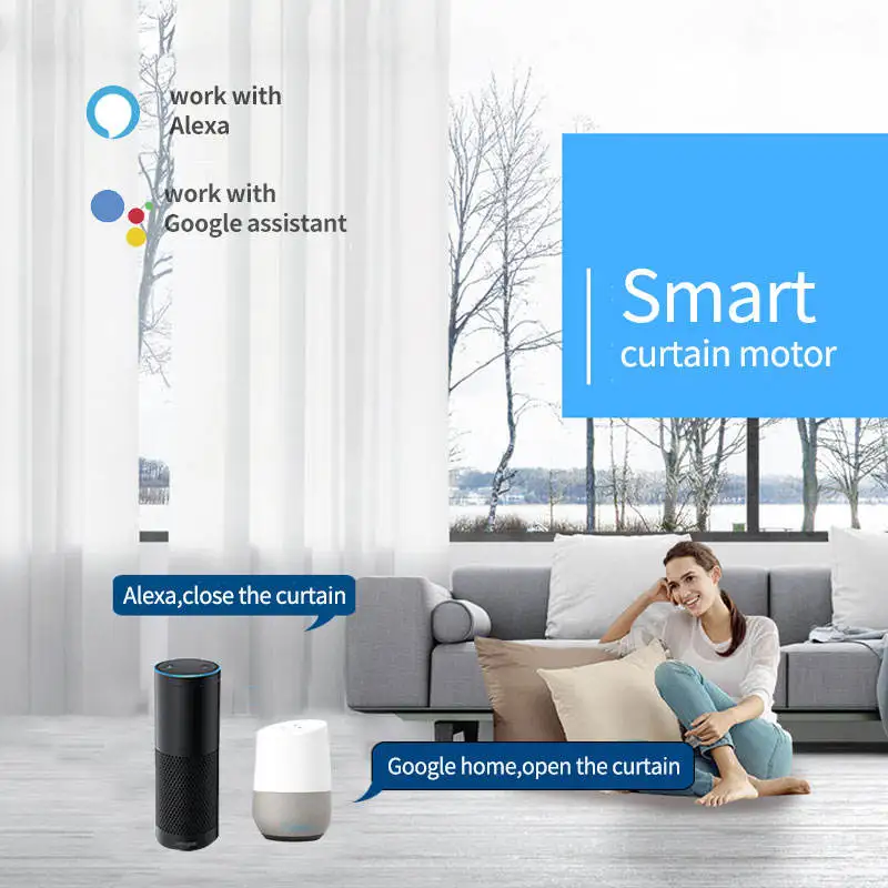 Wifi Zigbee Electric Snake Curtain Alexa Google Alice Voice Control Smart Home S Wave Custom Track Set