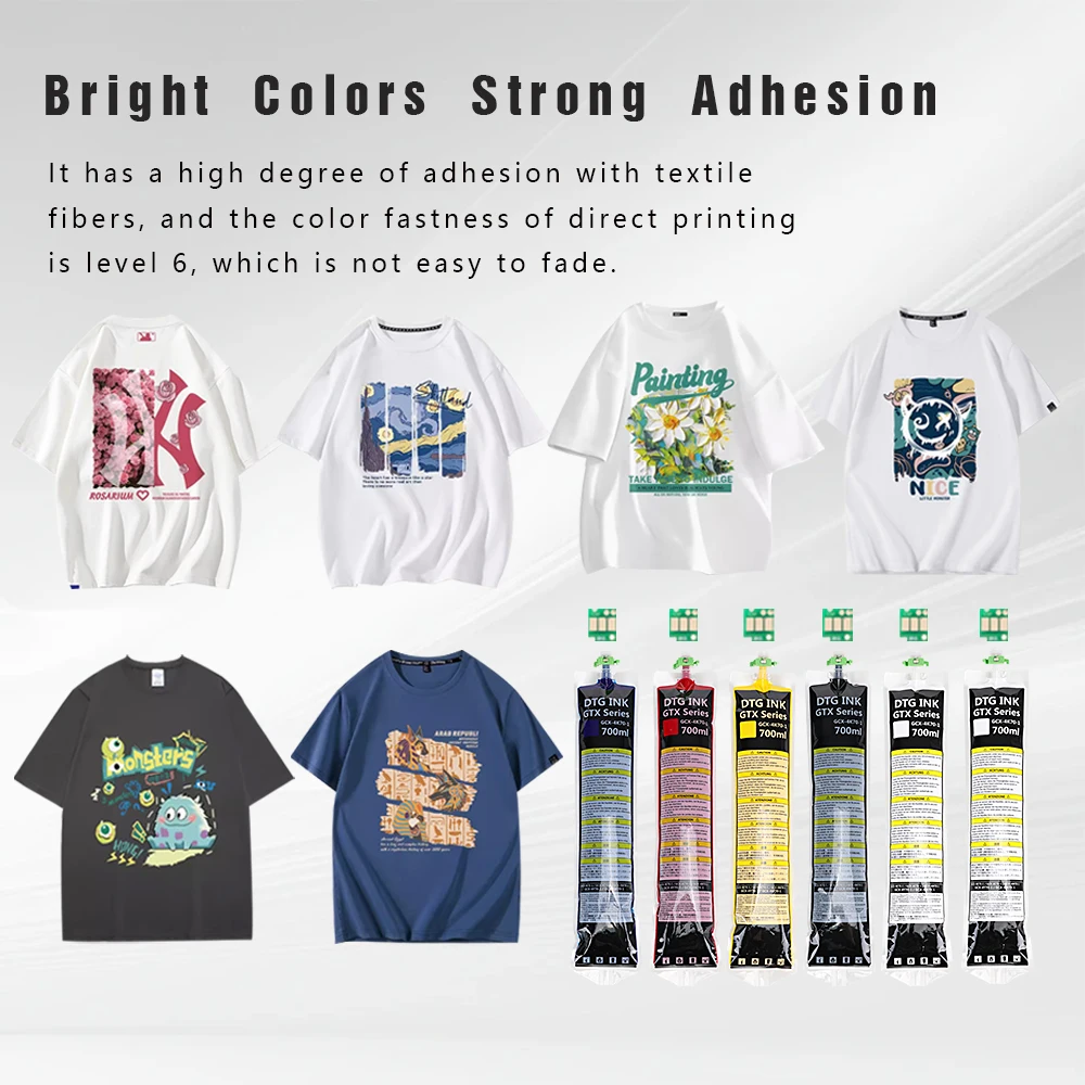 Winnerjet 700ML/Bag DTG Textile Ink Bag With Chip For Brother GTX-422 GTX-423 GTX-425 GTX GTX PRO printer