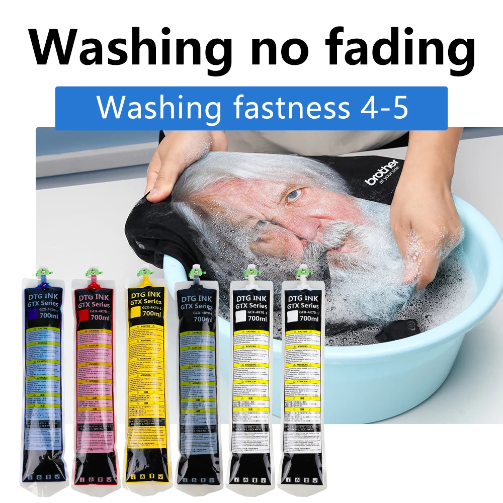 Winnerjet 700ML/Bag DTG Textile Ink Bag With Chip For Brother GTX-422 GTX-423 GTX-425 GTX GTX PRO printer