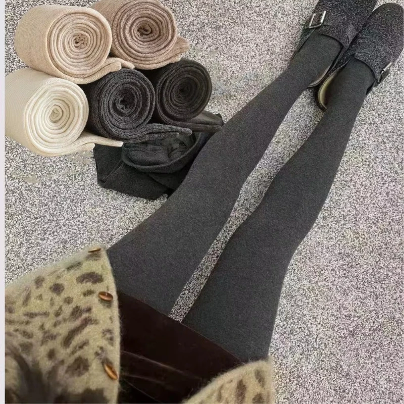 Winter Thigh High Socks For Women 100cm Lengthened JK Lolita Stockings Solid Color Over The Knee Stocks Slim Velvet Thigh Socks