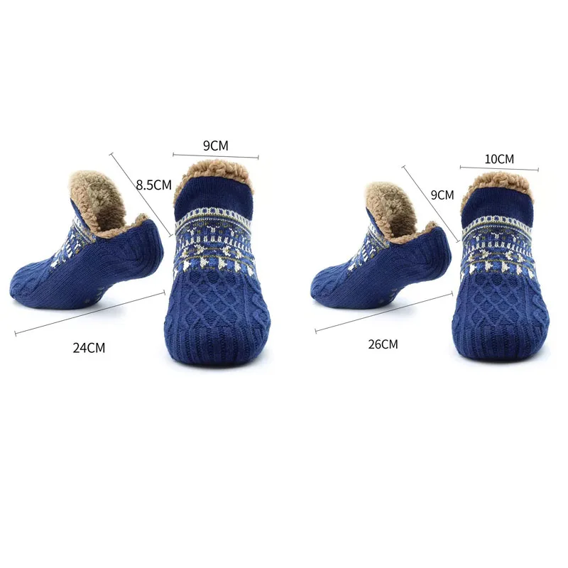 Winter Warm Thicken Non-slip Floor Socks Men Women Snow Socks Couple Sleep Carpet Socks Slippers Socks Neutral Velvet Boot Home
