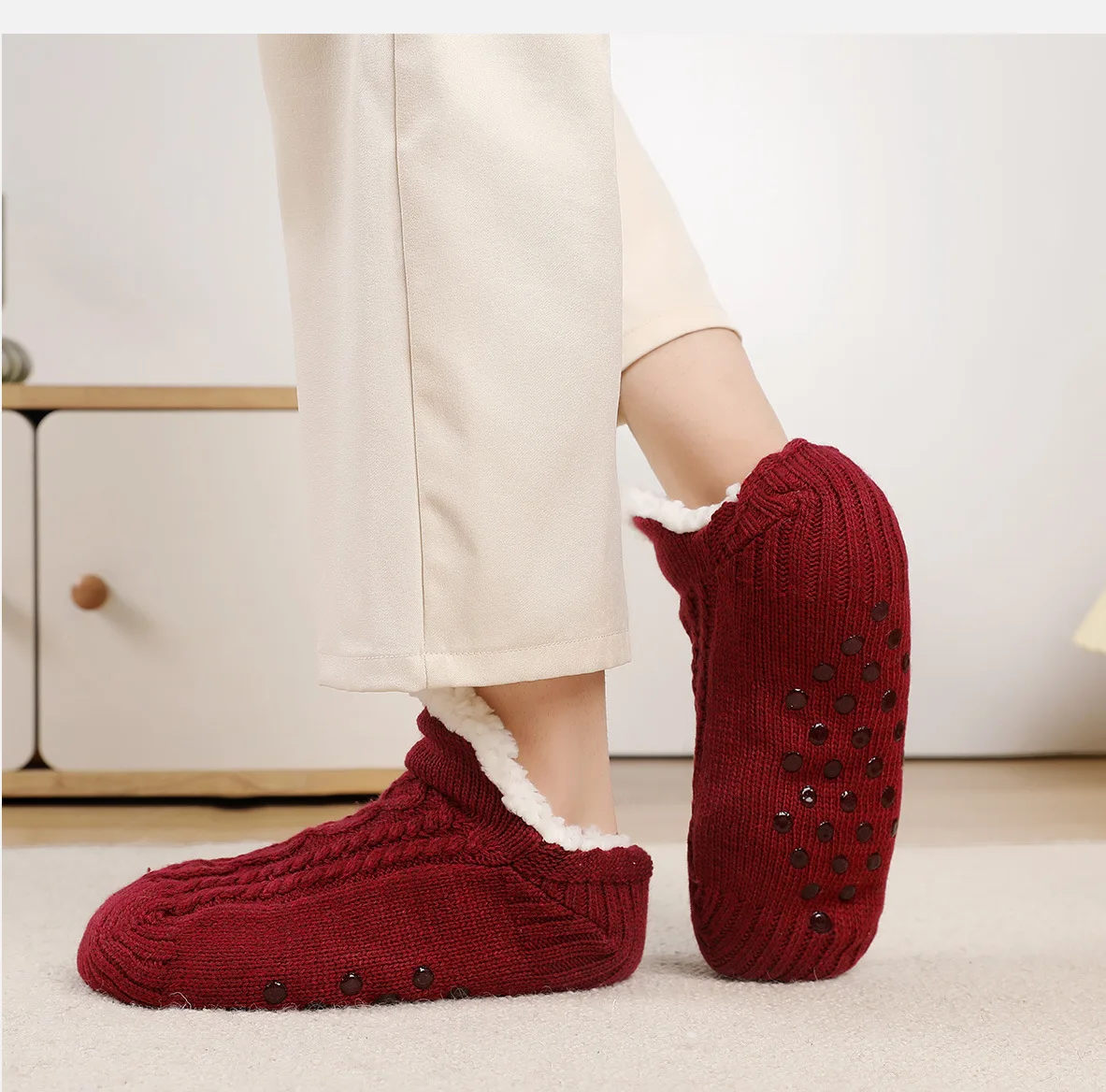 Winter Warm Thicken Non-slip Floor Socks Men Women Snow Socks Couple Sleep Carpet Socks Slippers Socks Neutral Velvet Boot Home