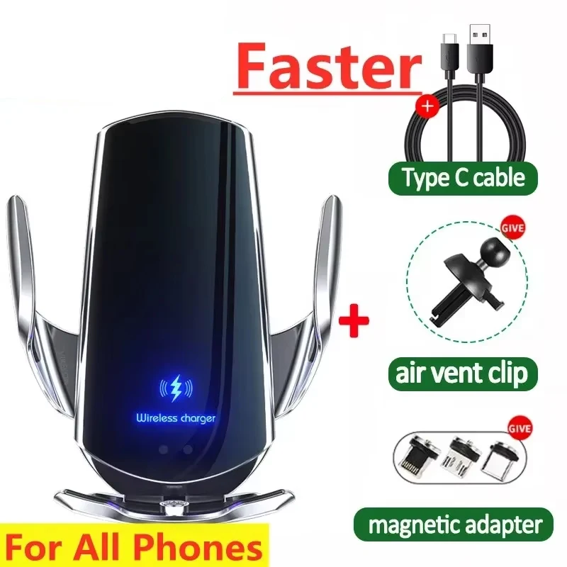 Wireless Car Charger Magnetic Car Phone Holder For iPhone 17 16 15 14 13 12 Pro Xiaomi Samsung Fast Charging Wireless Chargers