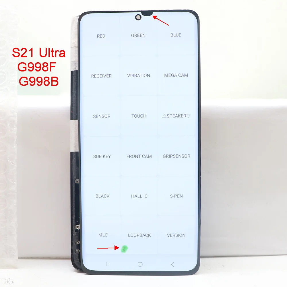 With defects Super AMOLED For Samsung Galaxy S21 Ultra 5G Lcd Display Digital Touch Screen For G998F G998B Display 100% testing