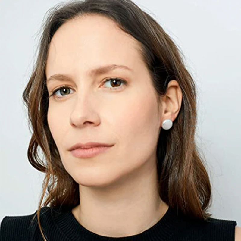 Women Big Baroque Button Pearl Earrings Freshwater Cultured Biwa Coin Pearls 925 Sterling Silver Mounts Stud Earrings Jewelry