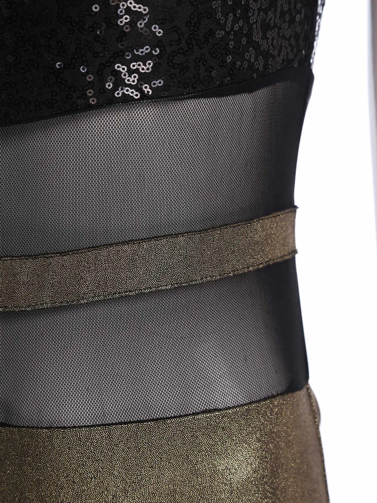 Womens Jazz Latin Dance Leotard Boyshort Asymmetrical Glittery Sequins Metallic Shiny Bodysuit Chacha Ballet Ballroom Dancewear