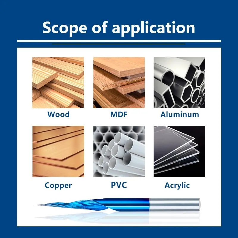 XCAN Engraving Bit CNC Router Bit 1/8inch 4mm 6mm Shank Carbide End Mill Wood Milling Cutter 15-90 Degrees