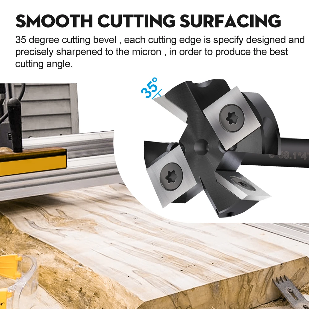 XCAN Milling Cutter 4-Flute Spoilboard Surfacing Router Bits 8 12mm Shank Wood Planer Bit Insert Carbide Slab Flattening Bit