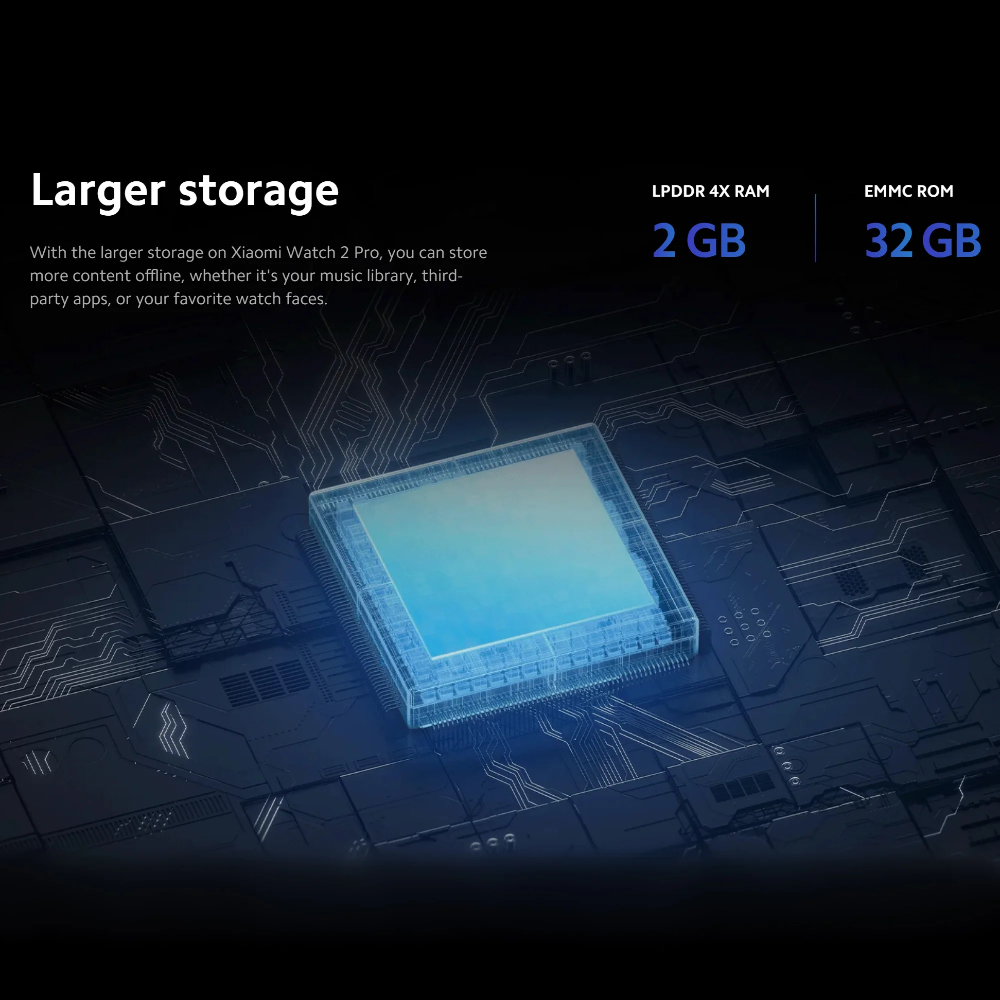 Xiaomi Watch 2 Pro 2GB 32GB 1.43" AMOLED Display 326 PPI 150+ Sports Modes Qualcomm Snapdragon W5+ Gen 1 Magnetic Charge 54.5g