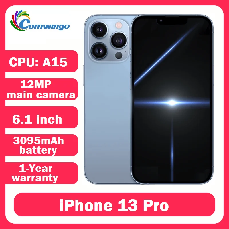 iPhone 13 Pro 128GB 256GB ROM A15 Face ID 6.1" OLED Screen 12MP Camera iphone 13pro Cellphone