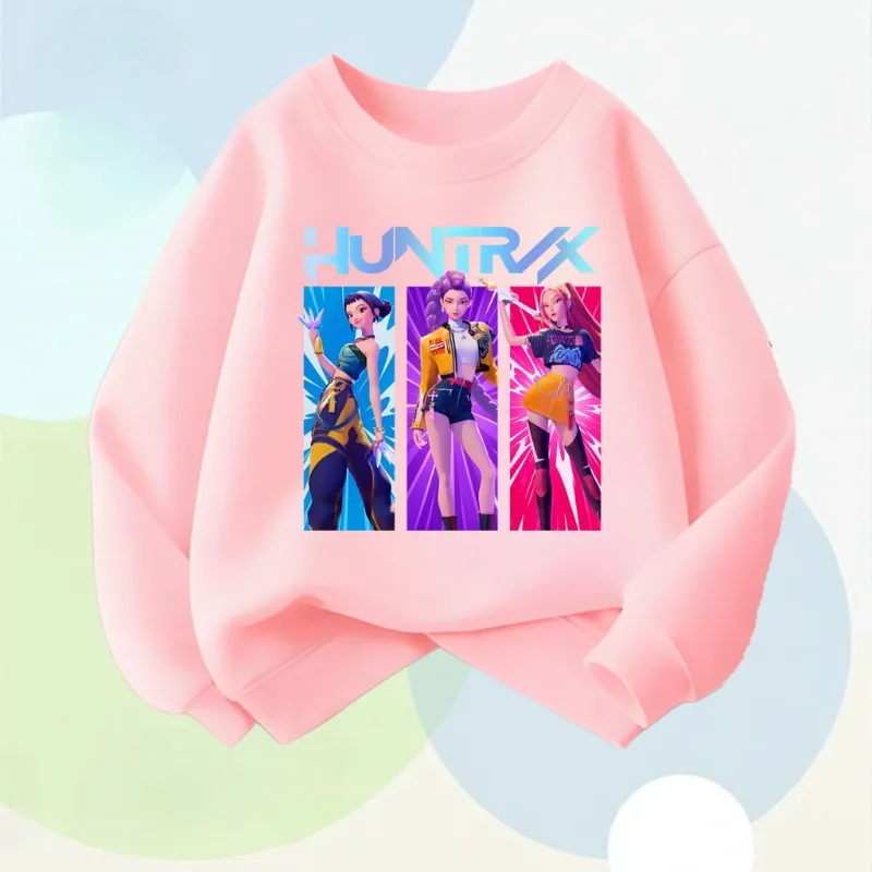 spring new style children's long sleeve tops K POP cartoon printed girls casual pullovers kids o neck sweatshirt breathable top