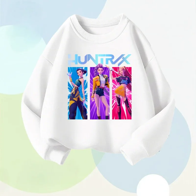 spring new style children's long sleeve tops K POP cartoon printed girls casual pullovers kids o neck sweatshirt breathable top
