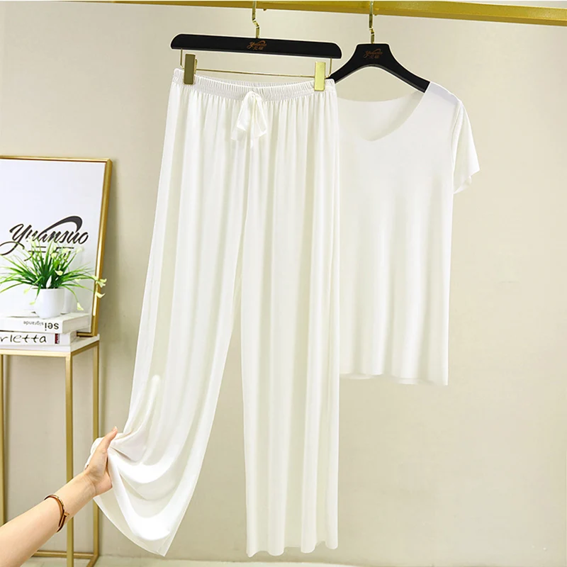 two piece set women top and pants Summer 2 piece sets womens outfits vacation 2025 new collection wide leg pants elegant casual