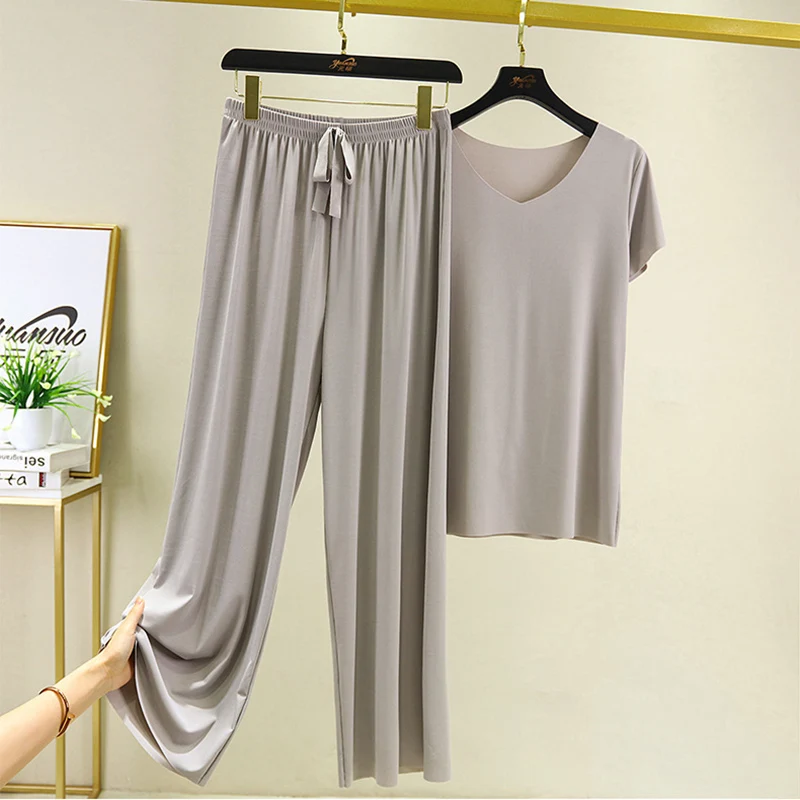 two piece set women top and pants Summer 2 piece sets womens outfits vacation 2025 new collection wide leg pants elegant casual