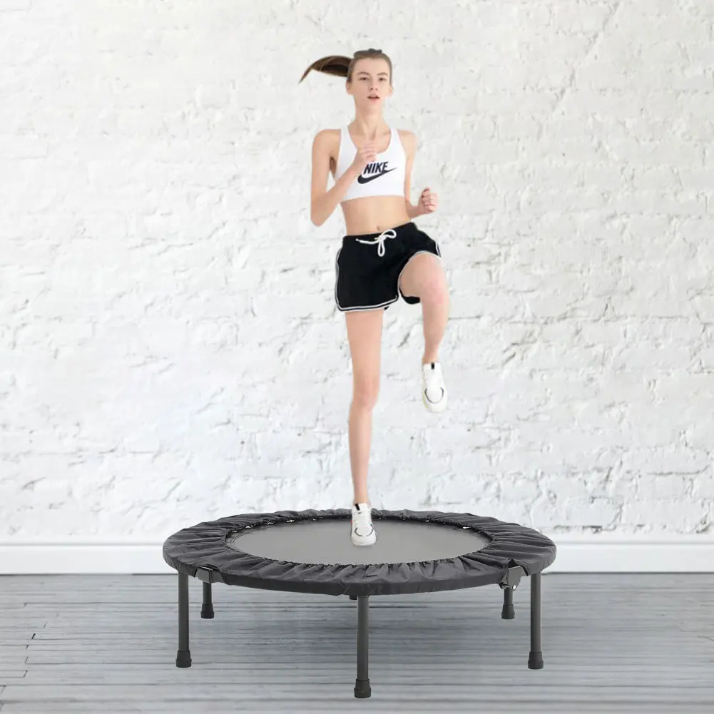 【Breeins】Folding Trampolines Fitness Indoor Exercise Workout Rebounder Sport Trampoline Handle Trampoline for Adults Jumping